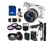 Samsung NX300 Mirrorless Digital Camera with 18-55mm f/3.5-5.6 OIS Lens (White). Includes Wide Angle & Telephoto Lenses, 3 Piece Filter Kit(UV-CPL-FLD), 32GB Me