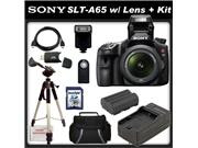 Sony (alpha) SLT-A65V (A65) - Digital camera - SLR - 24.3 Mpix - Sony DT 18-55mm lens - SSE Package: Wireless Remote, Full Size Tripod, Replacement FM500H Batte