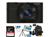 Sony DSC-RX100 20.2 MP Digital Camera Bundle: Including - 32GB SD Card, SD Card Reader, Spare Battery, Deluxe Case, & Starter Kit - Sunset Electronics