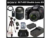 Sony a (alpha) SLT-A65VK - Digital camera - SLR - 24.3 Mpix - Sony DT 18-55mm lens - Sony DT 55-200mm lens - SSE Package: Wireless Remote, Full Size Tripod, Rep