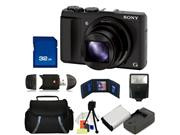 Sony DSC-HX50V/B 20.4MP Digital Camera with 3-Inch LCD Screen (Black) Kit. Includes: 32GB Memory Card, High Speed Memory Card Reader, Extended Life Replacement