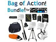 Sunset Electronics - Bag Of Action! All Inclusive Accessory Package for GoPro Hero 3 Includes: Tripod, Monopod, Battery, 32GB Micro SD Card, & More