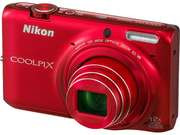 Nikon COOLPIX S6500 32160 Red 16MP 25mm Wide Angle Digital Camera HDTV Output