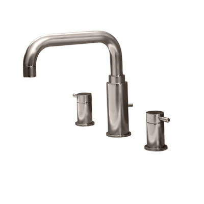 Serin 2-Handle Deck-Mount Roman Tub Faucet Less Personal Shower in Satin Nickel