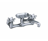 Antique Wall-Mount Sink Faucet In Polished Chrome