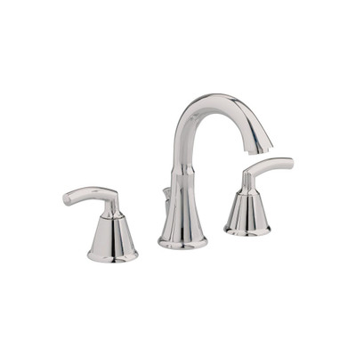Tropic 8 Inch Widespread 2-Handle Mid-Arc Bathroom Faucet in Satin Nickel with Metal Speed Connect Pop-Up Drain