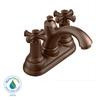 Portsmouth Single Hole 2-Handle Mid-Arc Bathroom Faucet in Oil Rubbed Bronze with Cross Handles and Speed Connect Drain