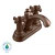 Portsmouth Single Hole 2-Handle Mid-Arc Bathroom Faucet in Oil Rubbed Bronze with Cross Handles and Speed Connect Drain