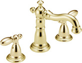 Victorian 8 Inch Widespread 2-Handle High-Arc Bathroom Faucet in Polished Brass