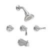 Hampton 3-Metal Lever Handle Tub and Shower Faucet in Polished Chrome