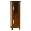 20 In. W X 62 In. H Transitional Birch Wood-Veneer Linen Tower In Cherry - Chrome