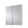 24 In. x 26 In. Recessed or Surface Mount Medicine Cabinet with Bi-View Beveled Mirror in Silver