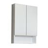 24 In. W X 32 In. H Modern Plywood-Veneer Medicine Cabinet In White - Chrome