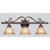 Olympus Tradition Collection Crackled Bronze with Silver 3-Light Bath Bar