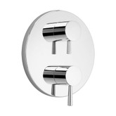 Serin 2-Handle Thermostat Valve Trim Kit in Chrome with Separate Volume Control (Valve Not Included)