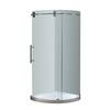 40 Inch x 40 Inch Frameless Round Shower Enclosure in Chrome with Base, Left Opening