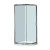 40 In. x 40 In. Round Shower Enclosure in Stainless Steel with Base