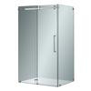 48 In. x 35 In. x 75 In. Completely Frameless Sliding Shower Door Enclosure in Stainless Steel