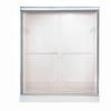 Euro 60 Inch W x 70 Inch H Frameless Bypass Shower Door in Silver Finish with Bistro Glass