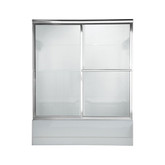 Prestige 60 Inch W x 58.5 Inch H Framed Bypass Bath Door in Silver Finish with Clear Glass