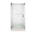 Euro 36 Inch W x 65.5 Inch H Frameless Continueous Hinge Pivot Shower Door in Silver Finish with Clear Glass