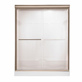 Euro 48 Inch W x 70 Inch H Frameless Bypass Shower Door in Brushed Nickel Finish with Bistro Glass