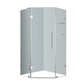 Neoscape GS 34 In. x 34 In. 72 In. Completely Frameless Neo-Angle Shower Enclosure with Glass Shelves in Chrome