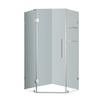 Neoscape GS 42 In. x 42 In. 72 In. Completely Frameless Neo-Angle Shower Enclosure with Glass Shelves in Chrome