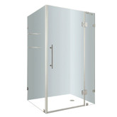 Avalux GS 48 In. x 32 In. x 72 In. Completely Frameless Shower Enclosure with Glass Shelves in Chrome
