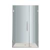 Nautis GS 43 In. x 72 In. Completely Frameless Hinged Shower Door with Glass Shelves in Stainless Steel