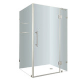 Avalux GS 48 In. x 32 In. x 72 In. Completely Frameless Shower Enclosure with Glass Shelves in Stainless Steel
