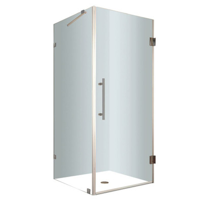 Aquadica 30 In. x 30 In. x 72 In. Completely Frameless Square Shower Enclosure in Chrome
