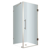 Aquadica 32 In. x 32 In. x 72 In. Completely Frameless Square Shower Enclosure in Stainless Steel