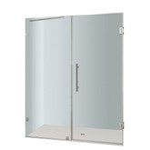 Nautis 60 In. x 72 In. Completely Frameless Hinged Shower Door in Stainless Steel