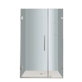 Nautis GS 36 In. x 72 In. Completely Frameless Hinged Shower Door with Glass Shelves in Chrome