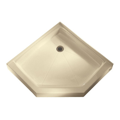 Neo Angle Shower Base, Integral Water Retention And Tiling Flange, Shower Drain, Bone