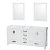 Sheffield 70 In. Double Vanity with 24 In. Mirrors in White