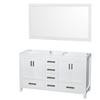 Sheffield 59 In. Double Vanity Cabinet with 58 In. Mirror in White