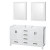 Sheffield 59 In. Double Vanity Cabinet with Medicine Cabinets in White