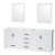 Sheffield 80 In. Double Vanity Cabinet with 24 In. Mirrors in White