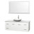 Centra 60 In. Single Vanity in White with White Carrera Top with White Carrera Sink and 58 In. Mirror