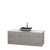 Centra 60 In. Single Vanity in Gray Oak with White Carrera Top with Black Granite Sink and No Mirror