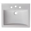 21 In. W x 18.5 In. D Ceramic Top in White Color for 8 In. o.c. Faucet - Chrome