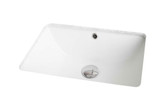 19 In. W X 14 In. D Rectangle Undermount Sink In White Color With Enamel Glaze Finish - Chrome