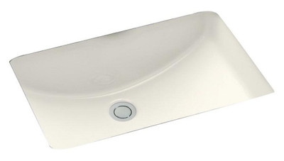 19 In. W X 14 In. D Rectangle Undermount Sink In Biscuit Color With Enamel Glaze Finish - Brushed Nickel