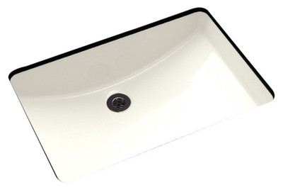 19 In. W X 14 In. D CUPC Certified Rectangle Undermount Sink In Biscuit Color With Enamel Glaze Finish - Brushed Nickel
