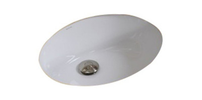 20 In. W X 15 In. D CUPC Certified Oval Undermount Sink In White Color With Enamel Glaze Finish - Chrome