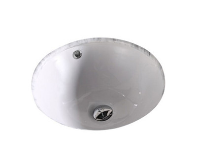16 In. W X 16 In. D CUPC Certified Round Undermount Sink In White Color With Enamel Glaze Finish - Chrome