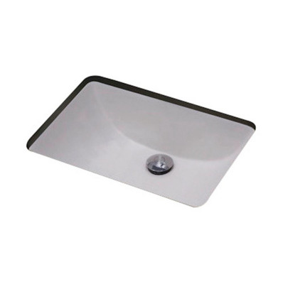 19 In. W X 14 In. D CUPC Certified Rectangle Undermount Sink In White Color With Enamel Glaze Finish - Chrome