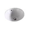 16 In. W X 16 In. D CUPC Certified Round Undermount Sink In White Color With Enamel Glaze Finish - Brushed Nickel